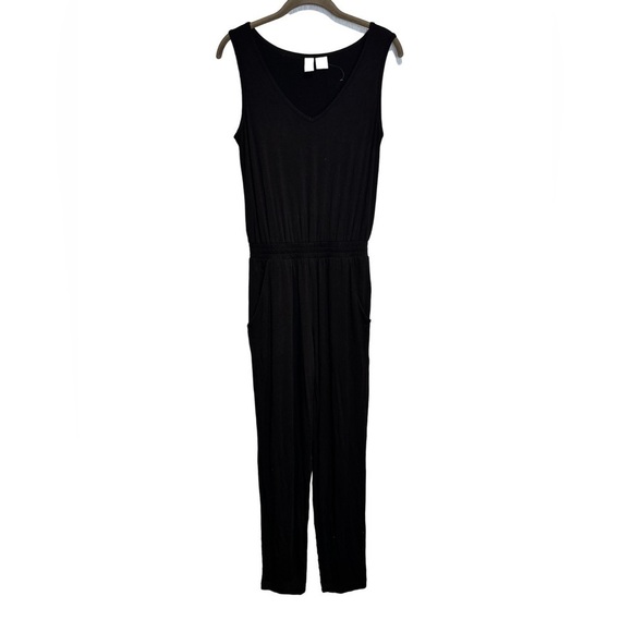 Joie Black Stretchy Sleeveless Scoop Neck Elastic Waist Jumpsuit size XS - Picture 2 of 7